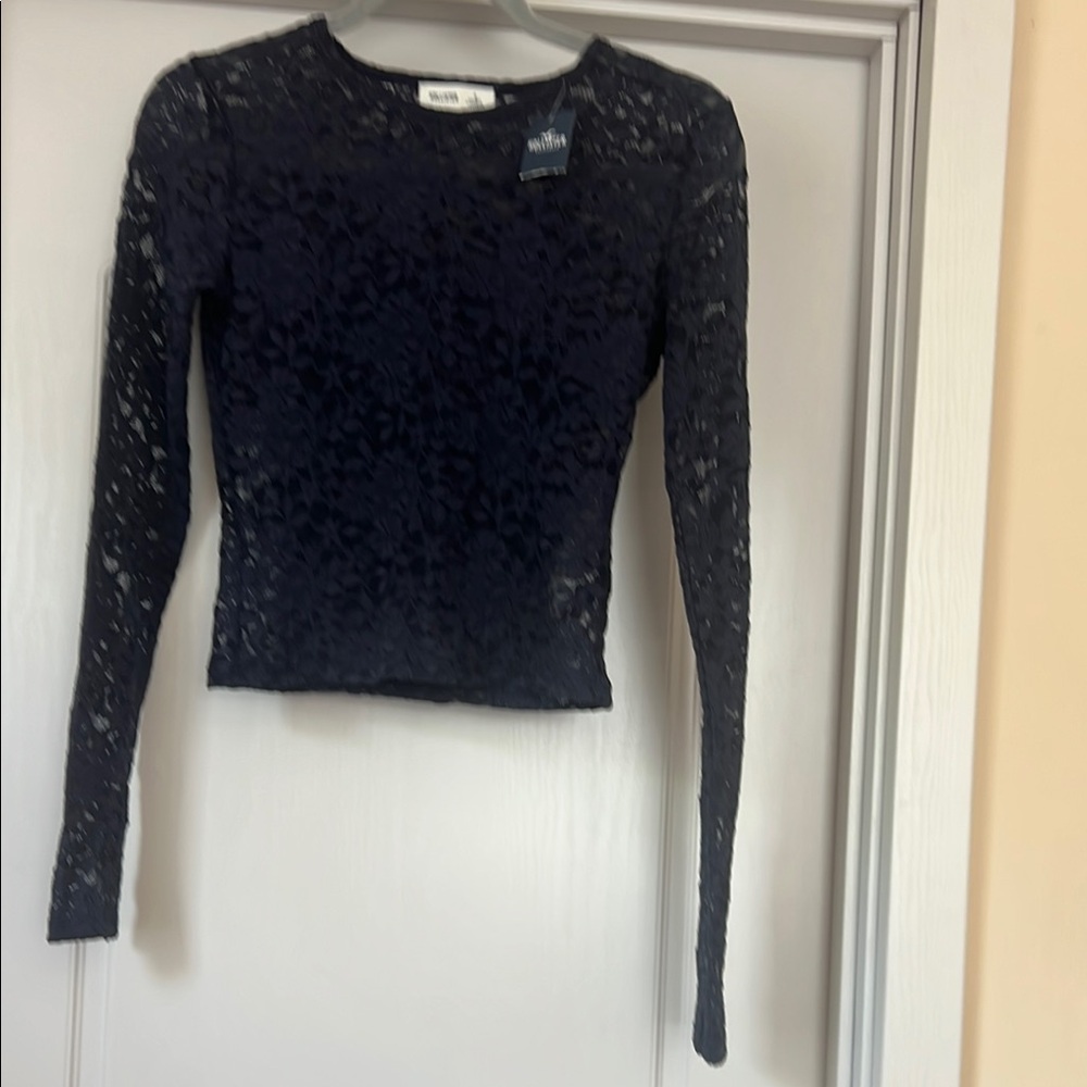 Hollister Black Fitted Blouse with Long Sleeves